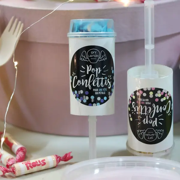 Lanceur de confettis bleu - SkyLantern.fr