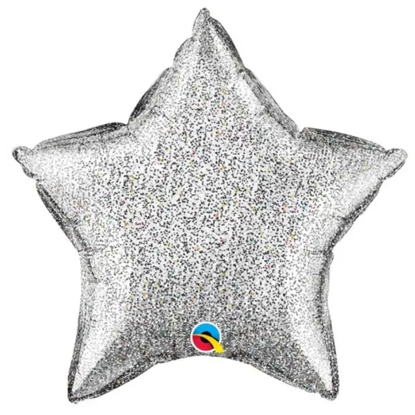 Ballon étoile 50cm glitter silver
