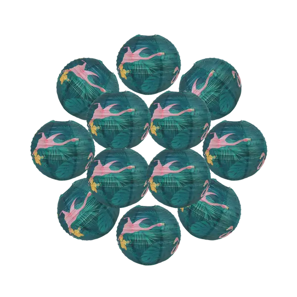12 boules papier 30 cm collection tropical pas cher - SkyLantern