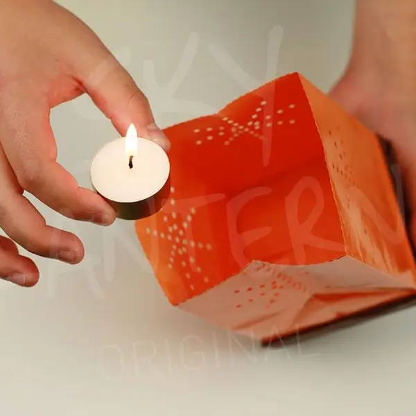 Lot de 2 Lanternes flottantes Oranges - 15cm - Skylantern.fr