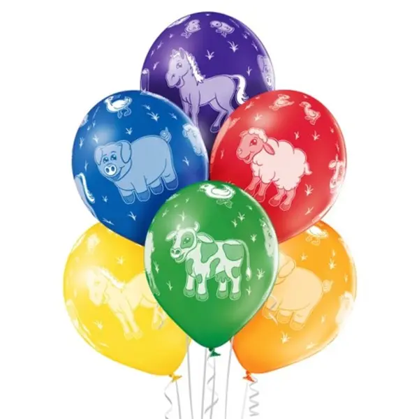6 ballons Animaux de la ferme