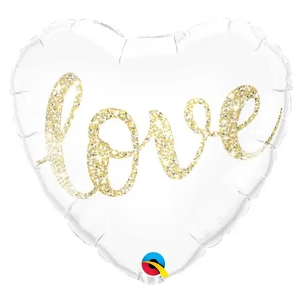 Ballon coeur 45cm love glitter