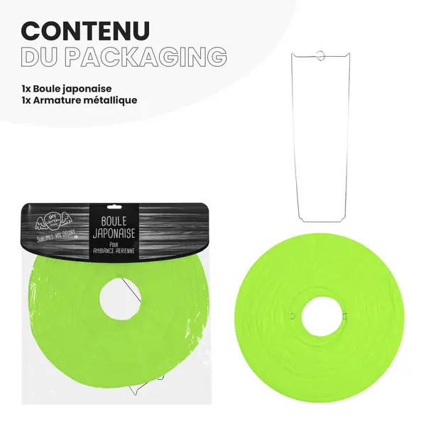 Boule De Papier Deco Vert 40 Cm - Skylantern.Fr