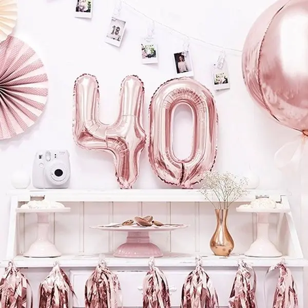 Ballon Rond Aluminium rose gold 40cm - SkyLantern.fr