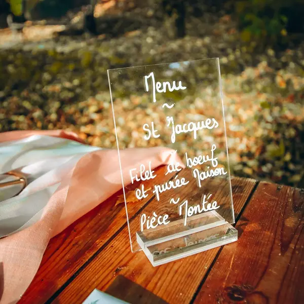 Pancarte Mariage Verre 10x15,5cm - SkyLantern.fr