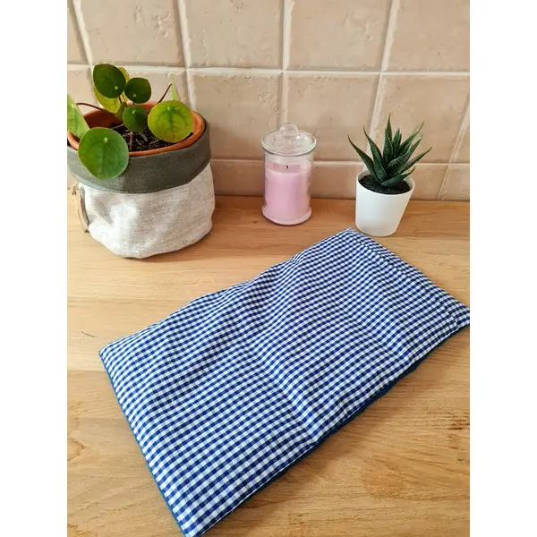 Bouillotte sèche déhoussable vichy bleu