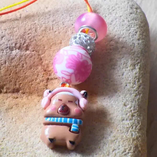 Breloque de portable charms de téléphone capybara accessoire pour smartphone capibara kawaii fait main