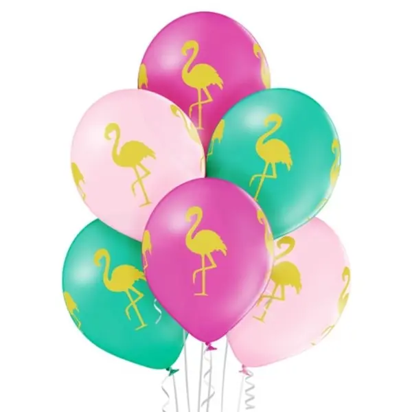 6 ballons Flamants roses