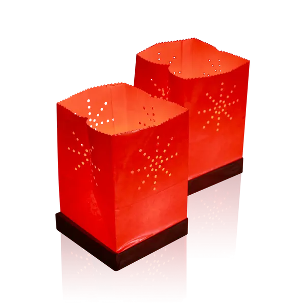 Lot de 2 Lanternes flottantes Oranges - 15cm - Skylantern.fr