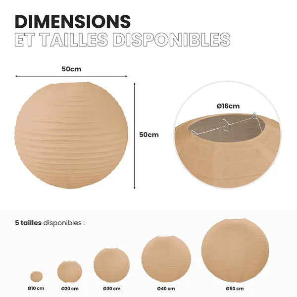 Lot de 12 Boules Japonaises Sable 50 cm - SkyLantern.fr
