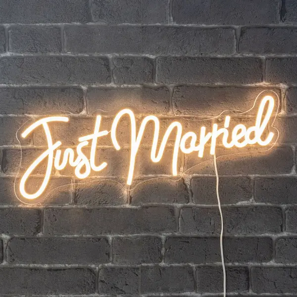 Enseigne neon just married longueur 50 cm pas cher - SkyLantern