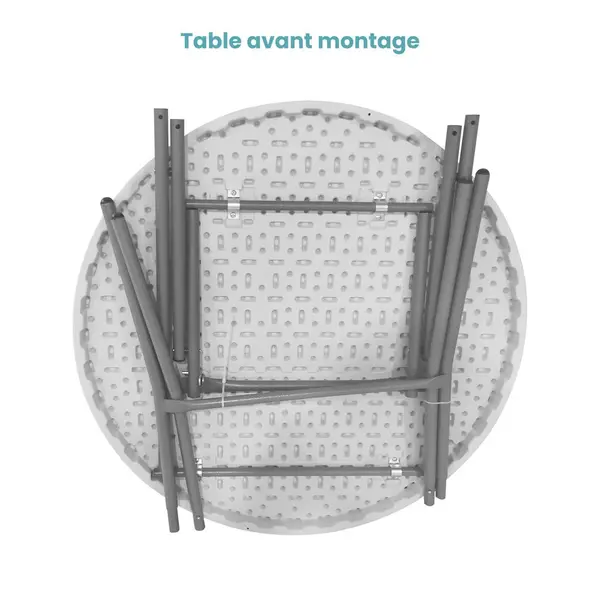 Table Haute Mange Debout Pliante H. avec Nappe 110cm x D.80cm