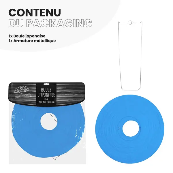 Suspension Boule Papier Couleur Bleu Roi 40 Cm - Skylantern.Fr