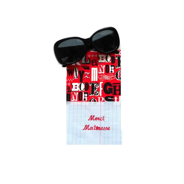 Cadeau personnalisé, maître maîtresse d'ecole atsem aesh, etui à lunettes, coton alphabet saloon