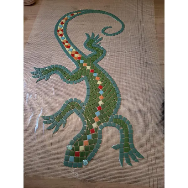 Salamandre pour piscine vert .mosaïque piscine