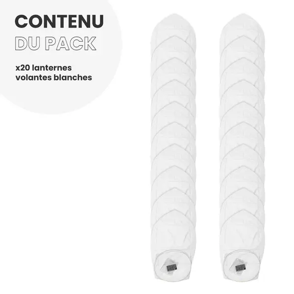 Lanternes Chinoises Papier Blanc X20 - Skylantern.Fr