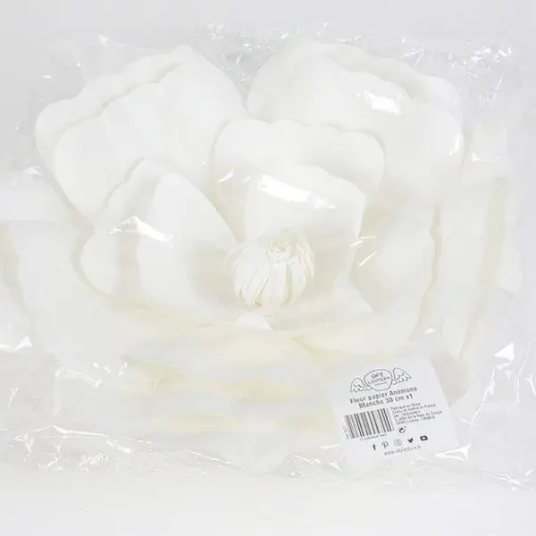 Fleur En Papier Anémone Blanc 30 cm - SkyLantern.fr