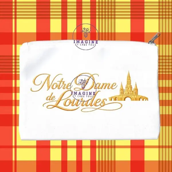 Trousse m - maquillage - sublimation - impression infusible ink - vierge - lourdes - basilique - grotte - eau
