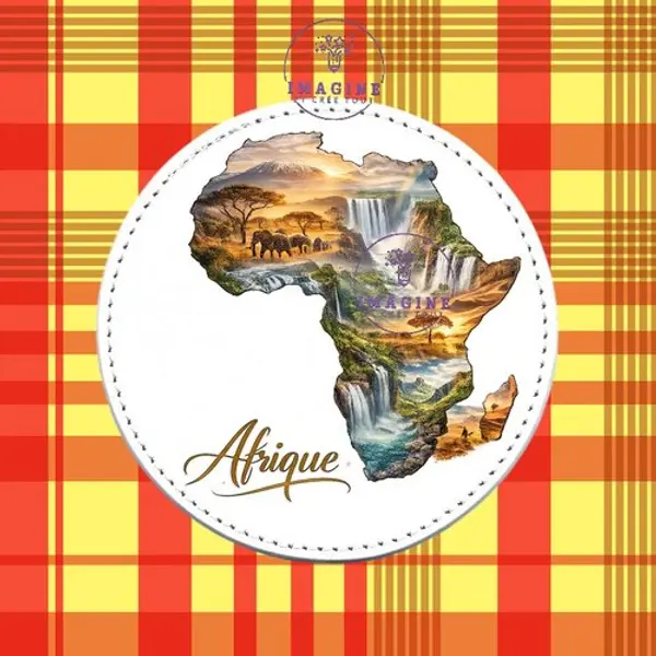 Sous verre en cuir - sublimation - impression infusible ink - afrique - continent - ethnique - baobab