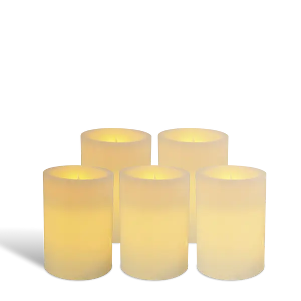 Pack Pilier LED standard ivoire 7x10cm récepteur x5 - WeCandle