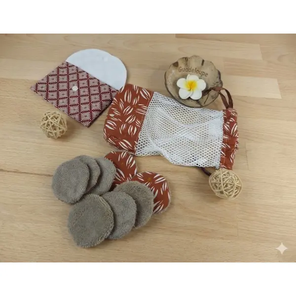 Ensemble de beauté lingettes démaquillantes en éponge de bambou/coton