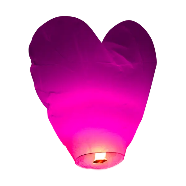 Lanterne volante coeur rose papier bio & ignifugé - SkyLantern.fr