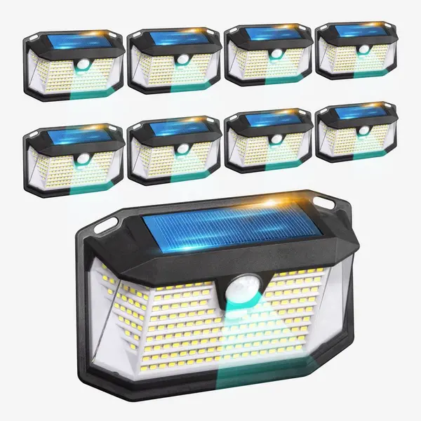 Pack 8 Appliques Murales Solaires 202 LEDs - Skylantern.fr
