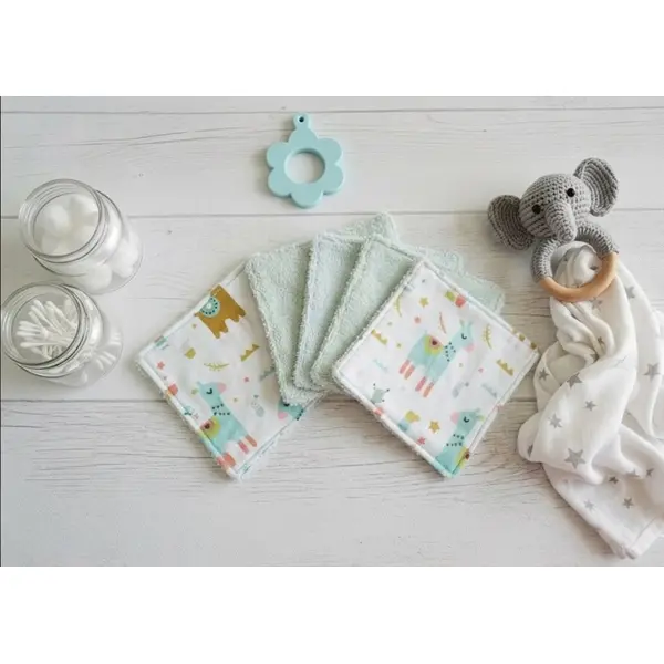 6 lingettes bébé coton et éponge bambou