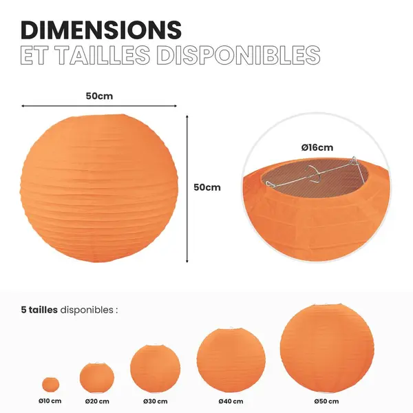Lot de 12 Boules Japonaises Corail 50 cm - SkyLantern.fr