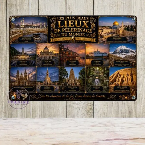 Tableau mural - sublimation - impression infusible ink - plaque aluminium - les plus beaux lieux de pèlerinage du monde
