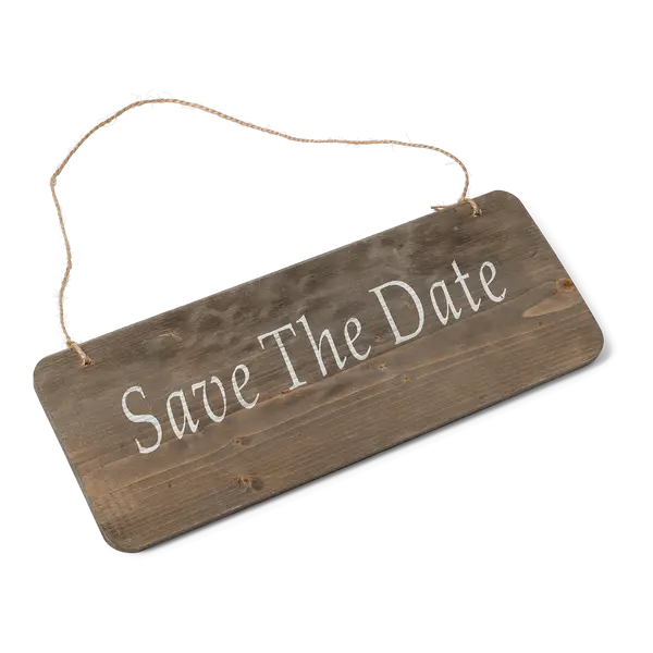 Panneau Bois Save The Date 25 cm - SkyLantern.fr