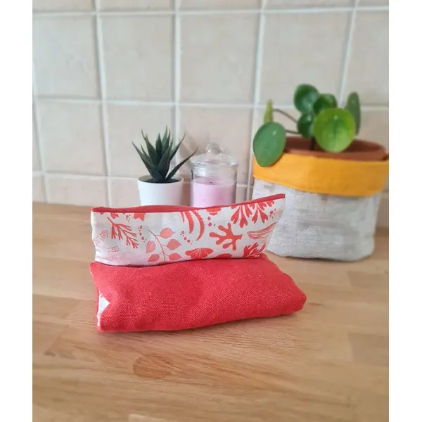 Bouillotte sèche déhoussable corail