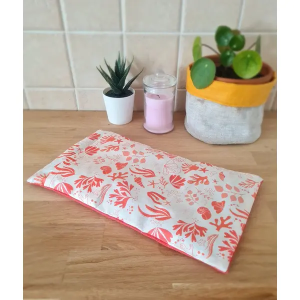 Bouillotte sèche déhoussable corail