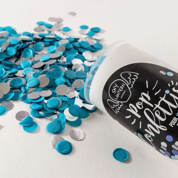 Lanceur de confettis bleu - SkyLantern.fr
