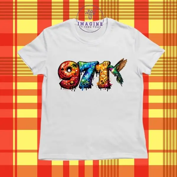 T-shirt personnalisé pour jeunes - col rond - sublimation - 971 - guadeloupe - graffitis - gwada