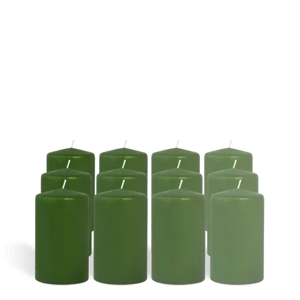 Pack de 12 bougies cylindres Coloris Vert Pas Cher - SkyLantern