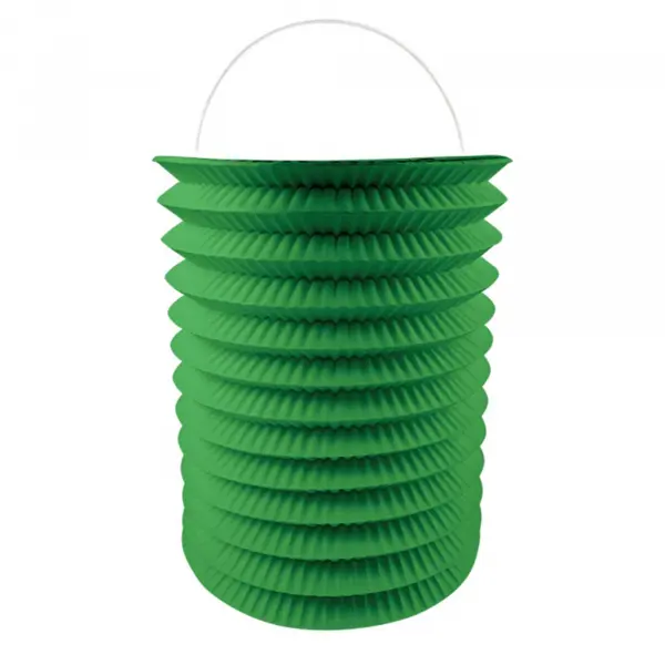 12 Lampions en papier vert - 16 cm