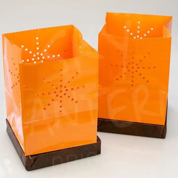 Lot de 2 Lanternes flottantes Oranges - 15cm - Skylantern.fr