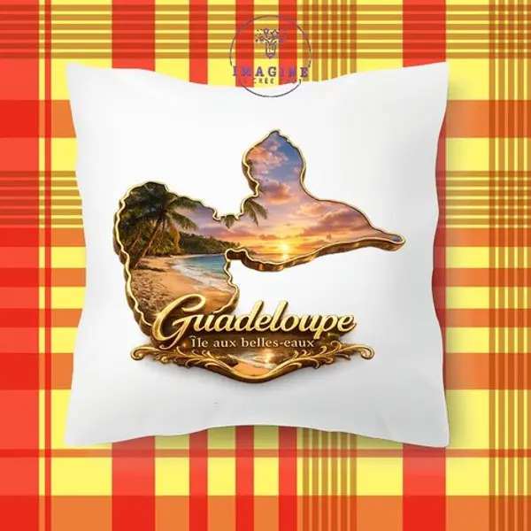 Taie personnalisée - lit - sommeil - sublimation - impression infusible ink - carte - guadeloupe - 971 - île aux belles eaux
