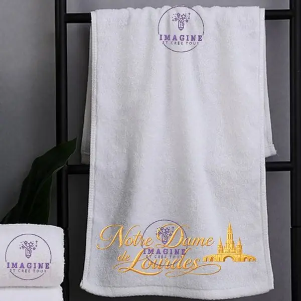 Petite serviette personnalisée pour le visage - sublimation - infusible ink - impression - vierge - lourdes - basilique - grotte - eau