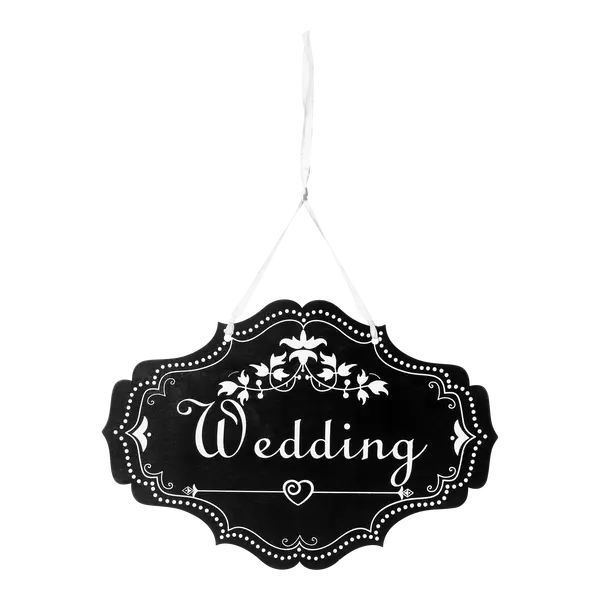Pancarte Wedding Ovale Noir Noir - SkyLantern.fr