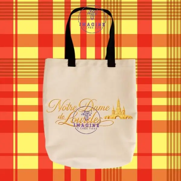 Tote bag taille m - sublimation - impression infusible ink - vierge - lourdes - basilique - grotte - eau