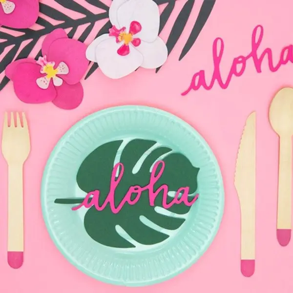 Fleur En Papier Carton Aloha Rose x6 - SkyLantern.fr