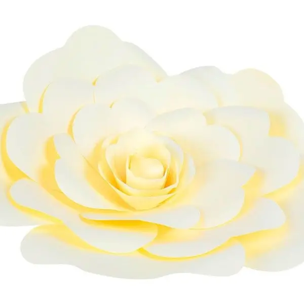 Fleur En Papier Rose Jaune Pâle 30 cm - SkyLantern.fr
