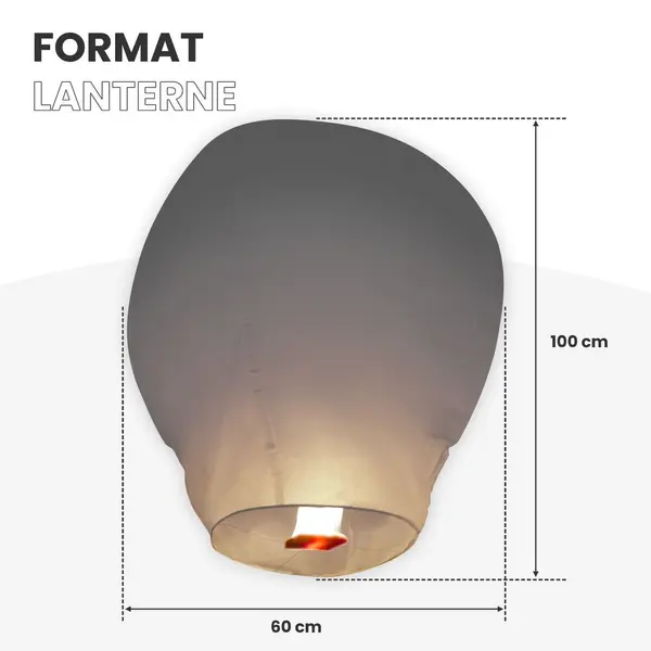 Pack Lanternes Asiatiques Gris X40 - Skylantern.Fr