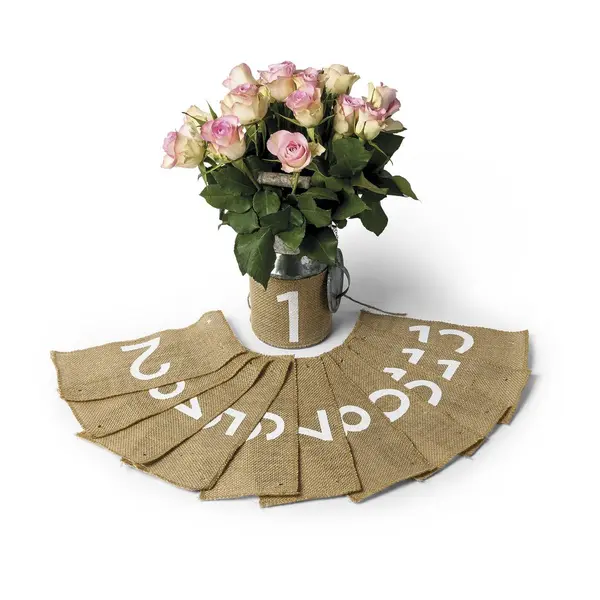 Lot de 12 Marque Table Mariage en Jute 23x10,5 CM - SkyLantern.fr