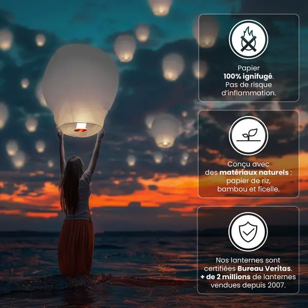Pack Lanternes Asiatiques Gris X40 - Skylantern.Fr