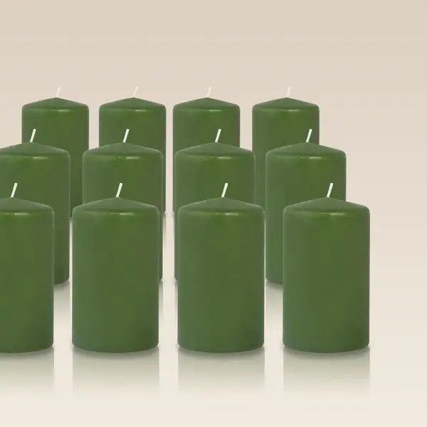 Pack de 12 bougies cylindres Coloris Vert Pas Cher - SkyLantern