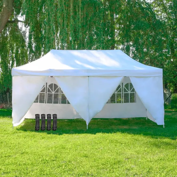 Tonnelle Pliante Imperméable 3x6M + 6 Parois - SkyLantern.fr