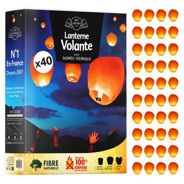 Lanterne Thai Orange X40 - Skylantern.Fr